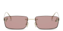 Shop FENDI Fendi First Crystals Rimless Rectangle Sunglasses online.