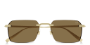 Shop Dunhill Rollagas Titanium Rimless Rectangle Sunglasses online.