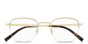 Shop Dunhill Signature Harness Half-Rim Square Eyeglasses online.