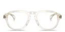 Shop Moncler Logo Signature Unisex Pilot Eyeglasses online.