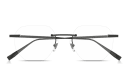 Shop Dunhill Engraved Logo Rimless Irregular Eyeglasses online.