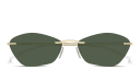 Shop Alexander McQueen T-Bar Slim Unisex Rimless Irregular Sunglasses online.