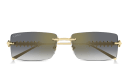 Shop Cartier Clash de Cartier Unisex Rimless Rectangle Sunglasses online.