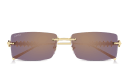 Shop Cartier Clash de Cartier Unisex Rimless Rectangle Sunglasses online.