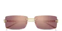 Shop Cartier Clash de Cartier Unisex Rimless Rectangle Sunglasses online.