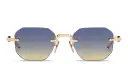 Shop AKONI Juno-One Unisex Rimless Irregular Sunglasses online.