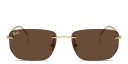 Shop Ray-Ban Logo Signature Unisex Rimless Irregular Sunglasses online.