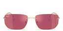 Shop Ray-Ban Logo Signature Unisex Rimless Irregular Sunglasses online.