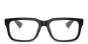 Shop Dolce & Gabbana Logo Signature Wide Rectangle Eyeglasses online.