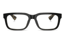 Shop Dolce & Gabbana Logo Signature Wide Rectangle Eyeglasses online.
