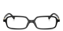 Shop MIU MIU Vertical Logo Rectangle Eyeglasses online.