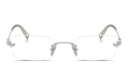 Shop MIU MIU Vertical Logo Rimless Rectangle Eyeglasses online.