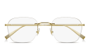Shop Dunhill Logo Signature Rimless Square Eyeglasses online.