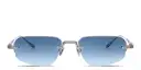 Shop AKONI Juno-Three Unisex Rimless Rectangle Sunglasses online.