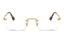 Shop PERSOL Luc Unisex Wide Rimless Rectangle Eyeglasses online.