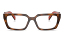 Shop PRADA Logo Print Rectangle Eyeglasses online.