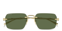 Shop GUCCI Bamboo Rimless Rectangle Sunglasses online.