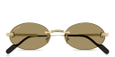 Shop Cartier Première de Cartier Unisex Rimless Oval Sunglasses online.
