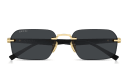 Shop GUCCI Gucci Emblem Rimless Rectangle Sunglasses online.
