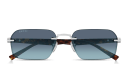 Shop GUCCI Gucci Emblem Rimless Rectangle Sunglasses online.