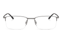 Shop GIORGIO ARMANI Logo Half-Rim Rectangle Eyeglasses online.