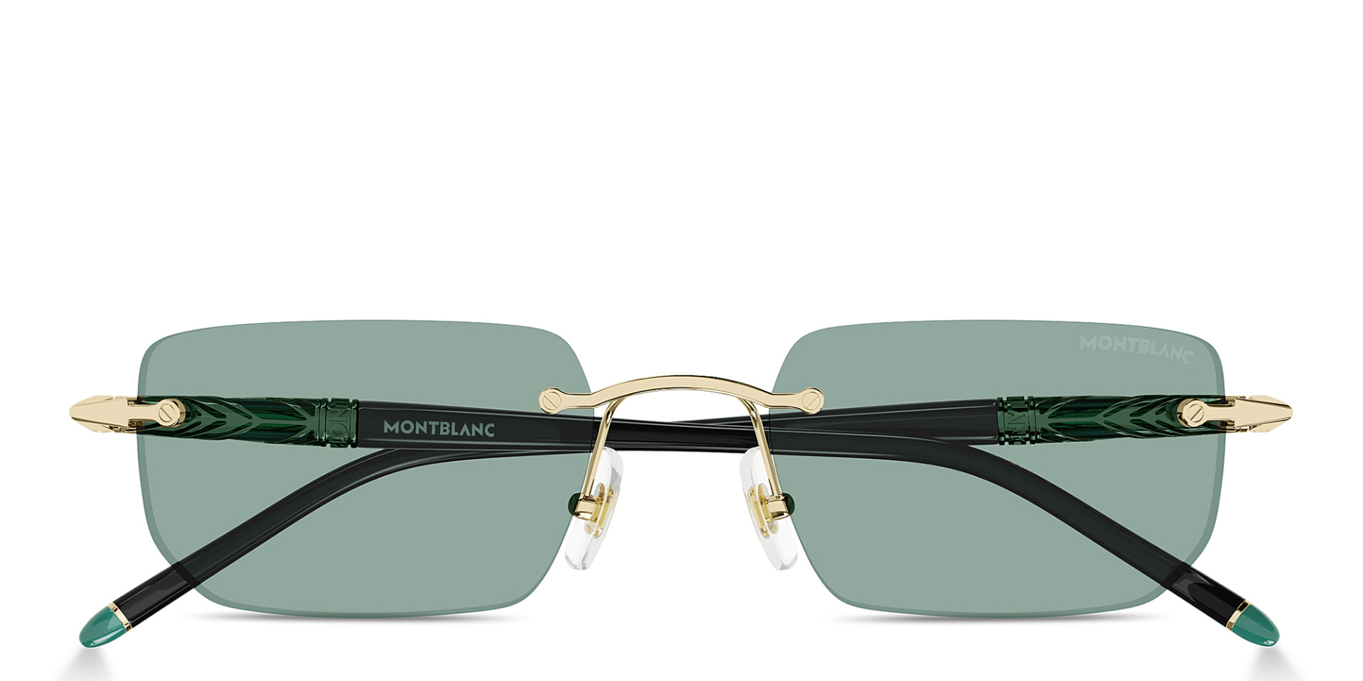 Buy MONTBLANC Meisterstück Centenary Rimless Rectangle Sunglasses