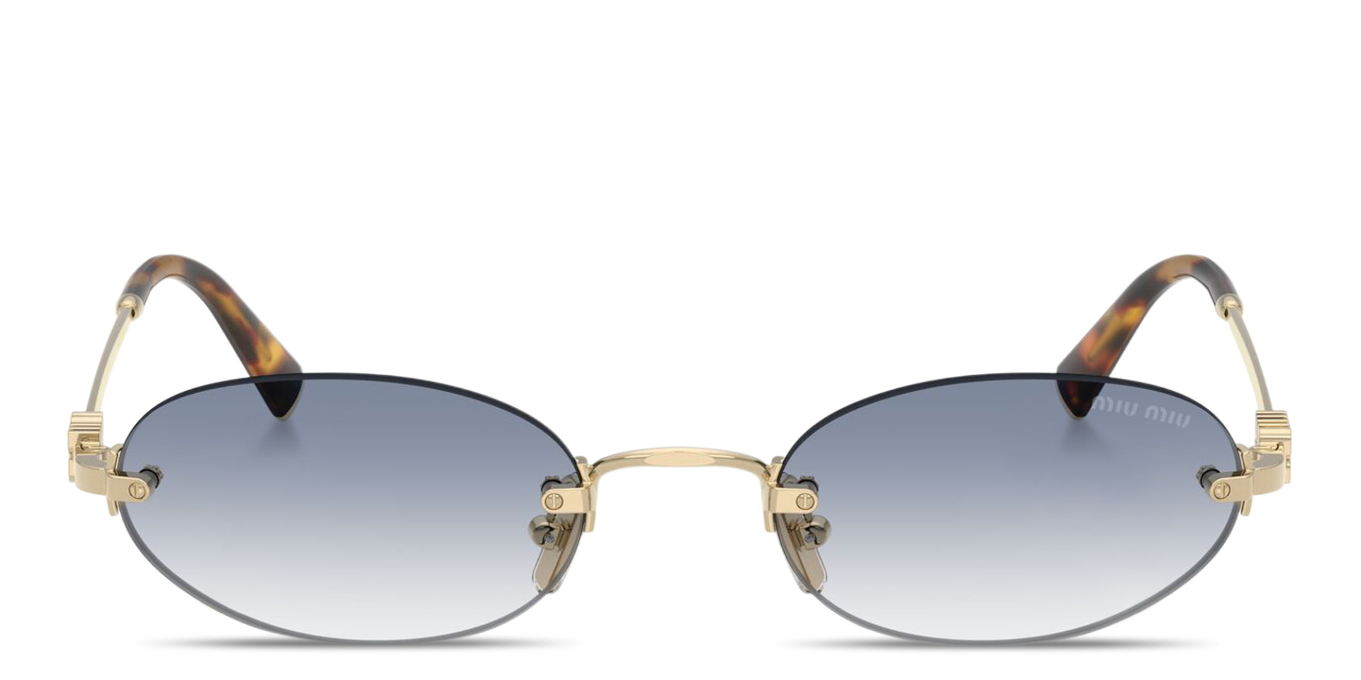 Buy MIU MIU Vertical Logo Rimless Oval Sunglasses Online | MAGRABi KSA