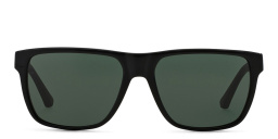 Emporio Armani Unisex Square Sunglasses in Shiny Black – Product Photo 1