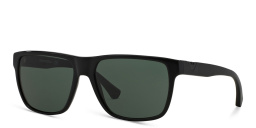 Emporio Armani Unisex Square Sunglasses in Shiny Black – Product Photo 2