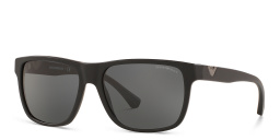Emporio Armani Square Sunglasses in Matte Black – Product Photo 2