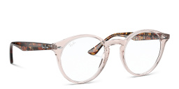 Ray-Ban Unisex Round Eyeglasses in Transparent light brown – Product Photo 4