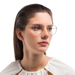 Ray-Ban Round Metal Optics Eyeglasses in Gold – Product Photo 6
