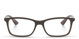 Ray-Ban Optics Unisex Rectangle Eyeglasses in Transparent Brown – Product Photo 1