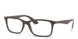 Ray-Ban Unisex Square Eyeglasses in Transparent Brown – Product Photo 2
