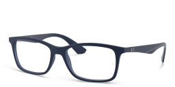 Ray-Ban Unisex Square Eyeglasses in Transparent Blue – Product Photo 2