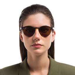 Ray-Ban Unisex Round Sunglasses in Light Havana – Product Photo 5