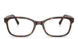 Shop BURBERRY Logo Signature Rectangle Eyeglasses in Dark Havana online.