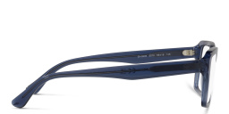 Emporio Armani Wide Rectangle Eyeglasses in Shiny Transparent Blue – Product Photo 3