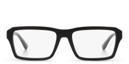 Emporio Armani Wide Rectangle Eyeglasses in Shiny Black – Product Photo 1