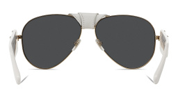 Shop VERSACE Aviator Sunglasses in Gold online.