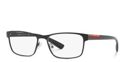 Prada Linea Rossa Wide Rectangle Eyeglasses in Black – Product Photo 2