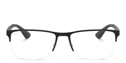 Ray-Ban Optics Unisex Half-Rim Rectangle Eyeglasses in Black – Product Photo 1