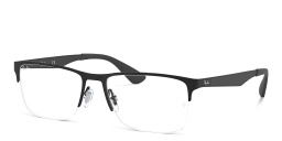 Ray-Ban Optics Unisex Half-Rim Rectangle Eyeglasses in Black – Product Photo 2