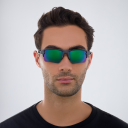 تسوق نظارات شمسية فلاك 2.0 إكس أل مستطيلة بإطار نصفي اوكلي بلون معدن أونلاين.