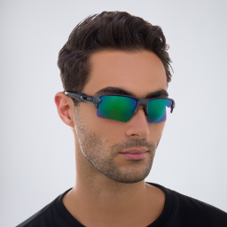 تسوق نظارات شمسية فلاك 2.0 إكس أل مستطيلة بإطار نصفي اوكلي بلون معدن أونلاين.