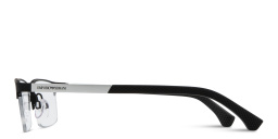 Shop Emporio Armani Modern Half-Rim Rectangle Eyeglasses in Rubber Black online.