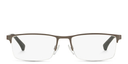 Logo Signature Half-Rim Rectangle Eyeglasses من امبوريو أرماني بلون رصاصي - صورة المنتج 1