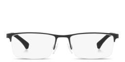 Emporio Armani Half Rim Rectangle Eyeglasses in Black – Product Photo 1