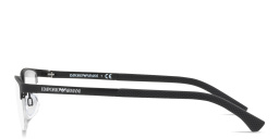 Emporio Armani Logo Signature Half-Rim Rectangle Eyeglasses in Black – Product Photo 3