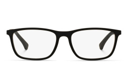 Emporio Armani Rectangle Eyeglasses in Rubber Black – Product Photo 1